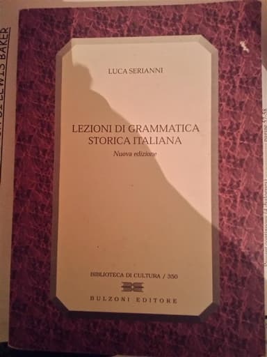 Lezioni di grammatica storica italiana