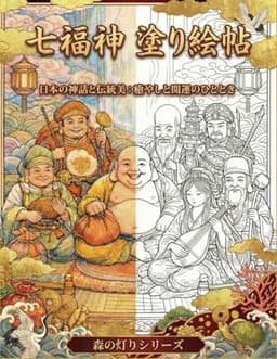 七福神 塗り絵帖: 日本の神話と伝統美：癒やしと開運のひととき (森の灯りシリーズ　七福神)