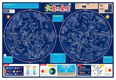 【学習指導要領対応】大きな天体図で見やすい 光る！ 星と星座 (キッズレッスン 学習ポスター)