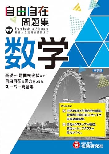 中学 自由自在問題集 数学: 基礎から難関校突破まで自由自在の実力をつけるスーパー問題集 (受験研究社)