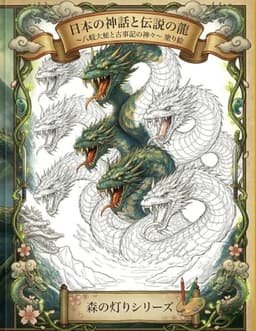 日本の神話と伝説の龍 〜八岐大蛇と古事記の神々〜 塗り絵: 繊細な線画で描く和風ファンタジー：大人のためのマインドフルネスとストレス解消のアートワーク (森の灯り　日本の神々)