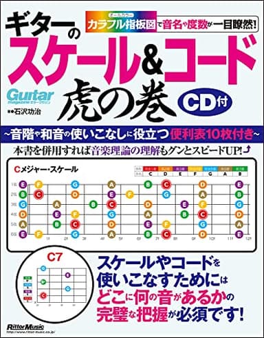 ギターのスケール&コード虎の巻 カラフル指板図で音名や度数が一目瞭然! (CD付、指板図付) (Guitar Magazine)
