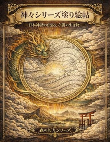 神々シリーズ塗り絵帖: 日本神話の伝説と守護の生き物 (森の灯りシリーズ　神)