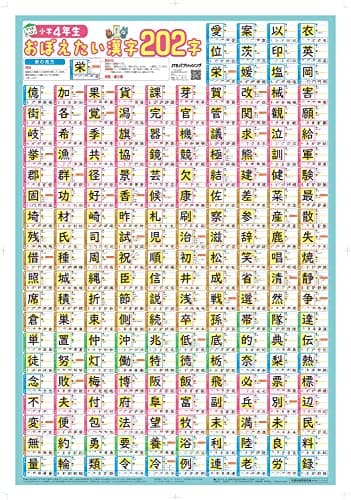 【学習指導要領対応】小学4年生 おぼえたい漢字202字 (キッズレッスン 学習ポスター)